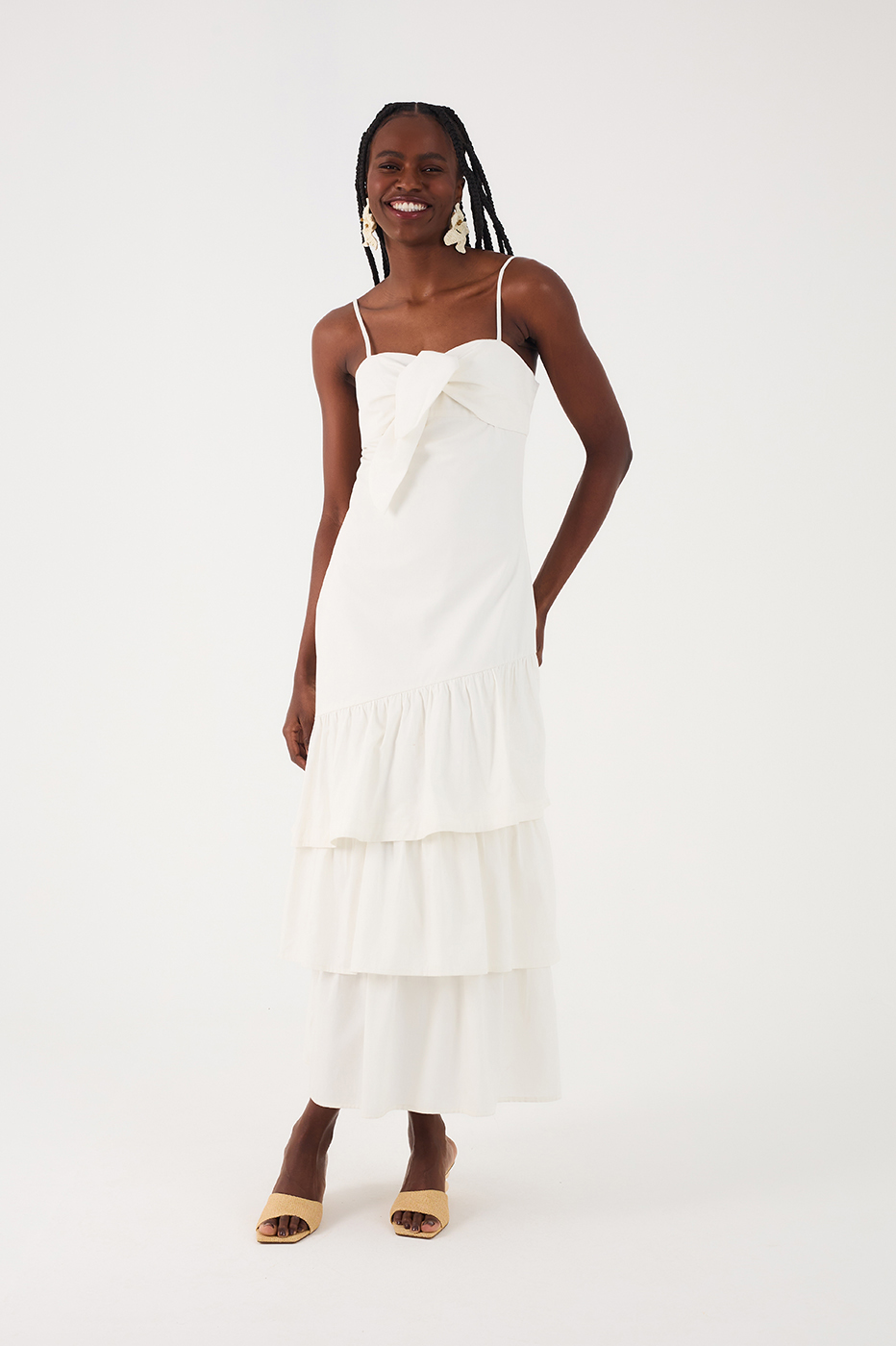 RUFFLED COTTON DRESS