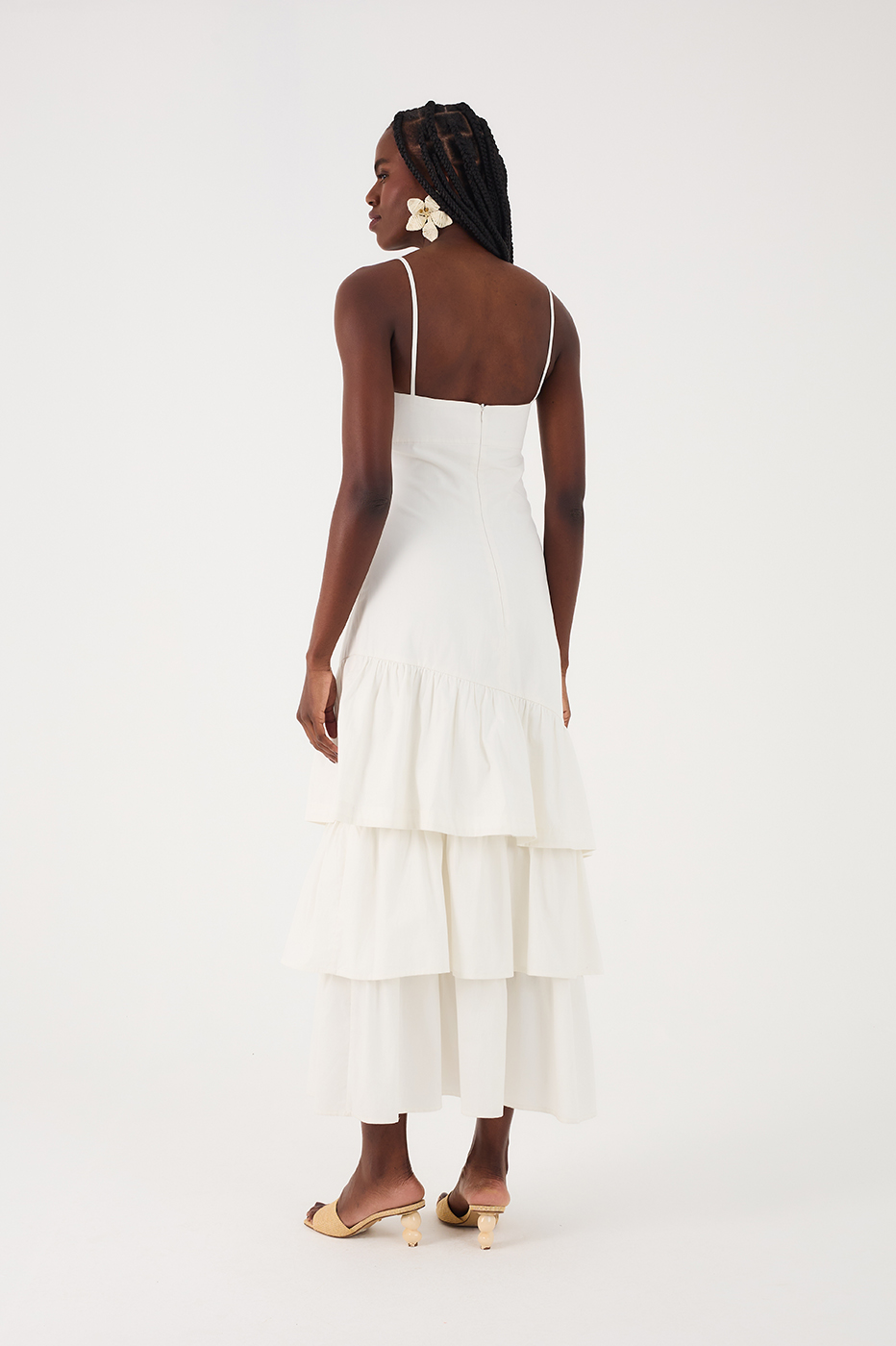 RUFFLED COTTON DRESS