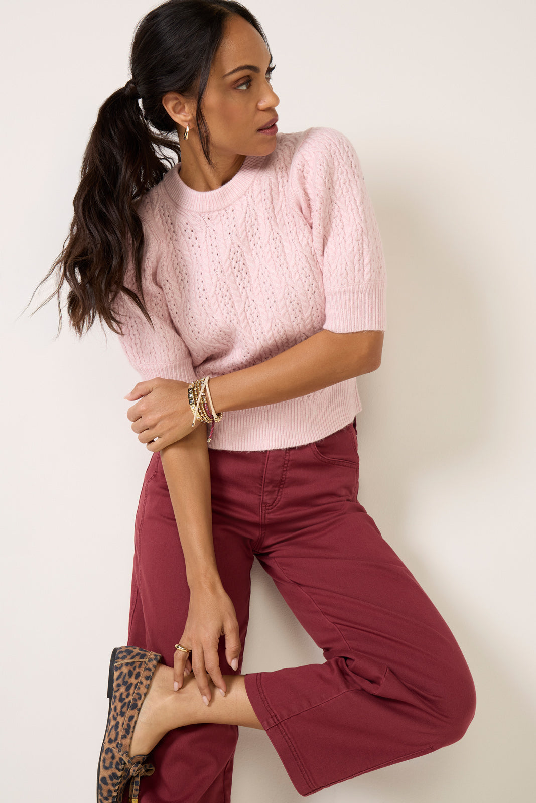Mason Puff Sleeve Cable Sweater