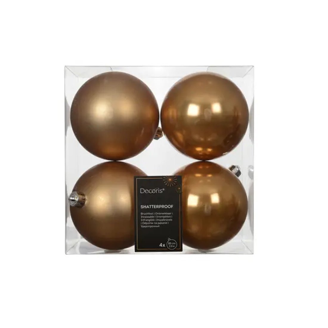 Caramel Brown Ball Ornament Boxed 4