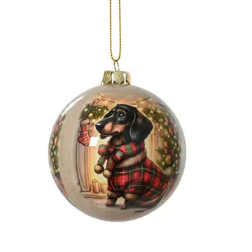 Dog In Sweater Ball Ornament