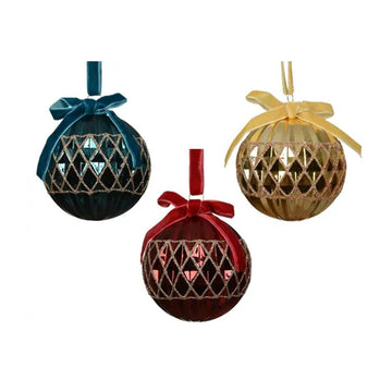 Velvet Bow Ball Ornament