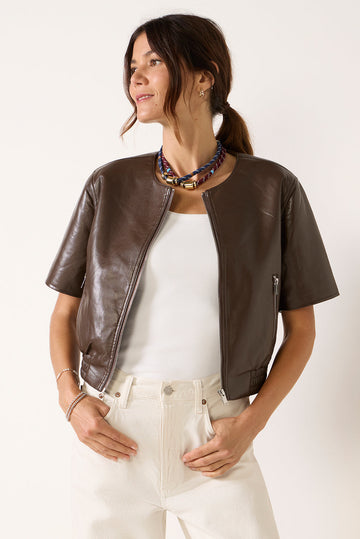 Billie Leather Bomber
