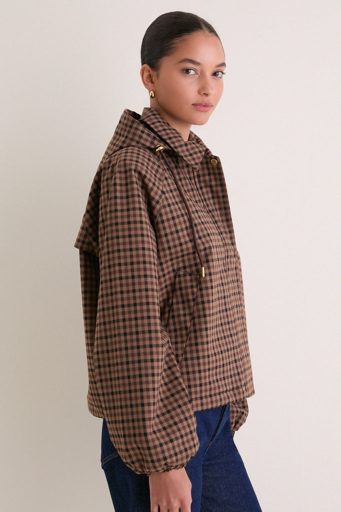 Exclusive Vicuna Gingham Audrey Showerproof Jacket