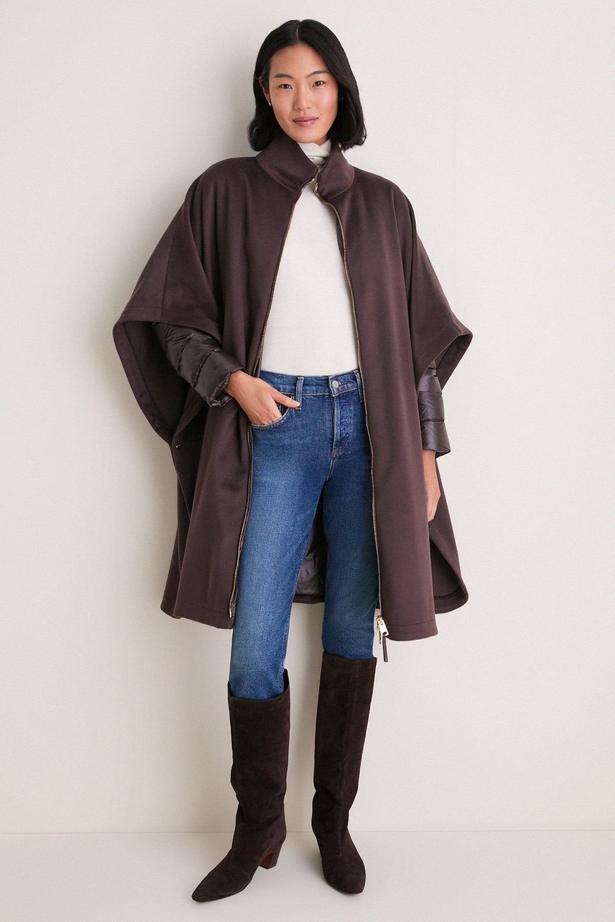 Fondente Luxury Wool and Nylon Ultralight Oversized Coat