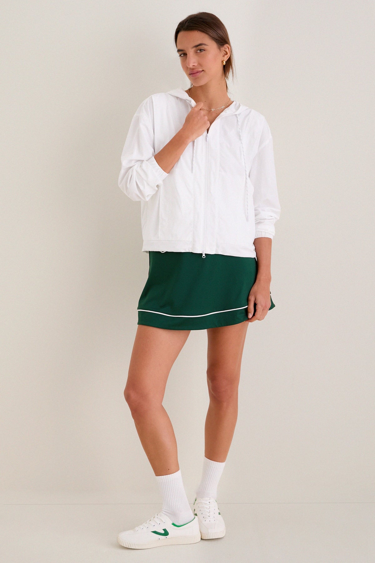 White Gailliot Packable Windbreaker