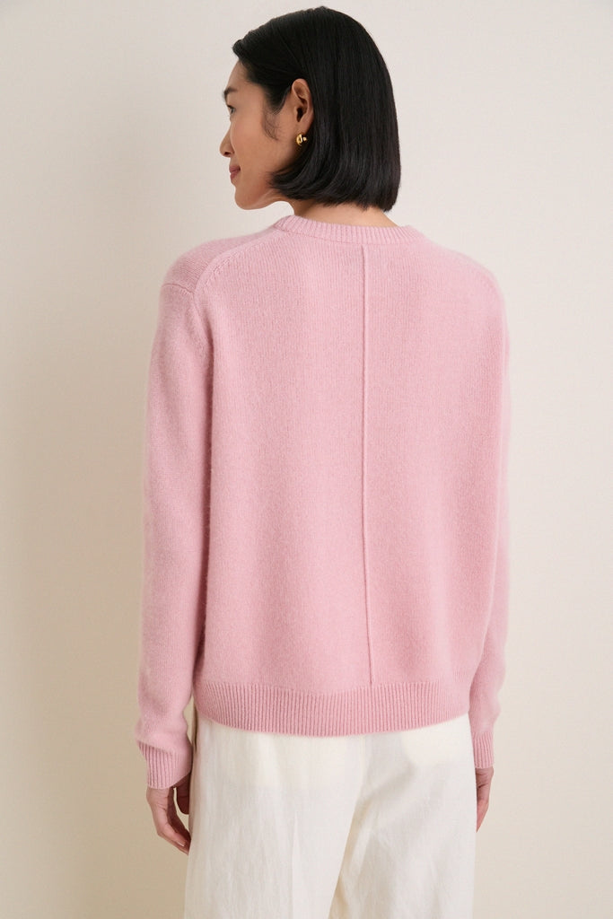 Powder Pink Cashmere Boyfriend Bodie Crewneck