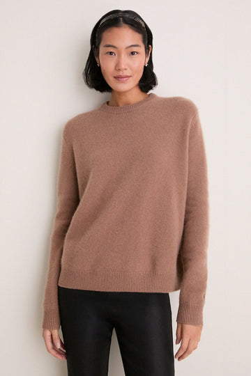 Mocha Cashmere Boyfriend Bodie Crewneck