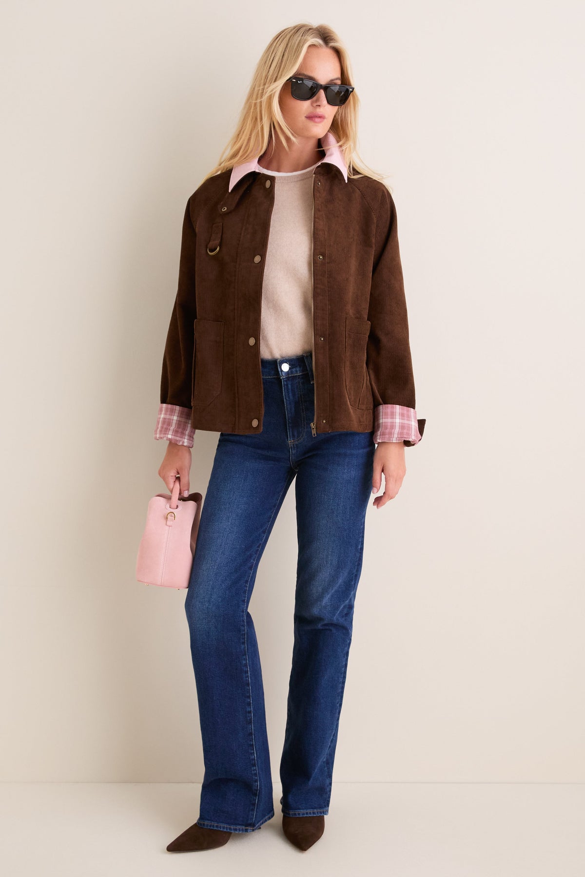 Chocolate Corduroy & Peony Jordan Jacket