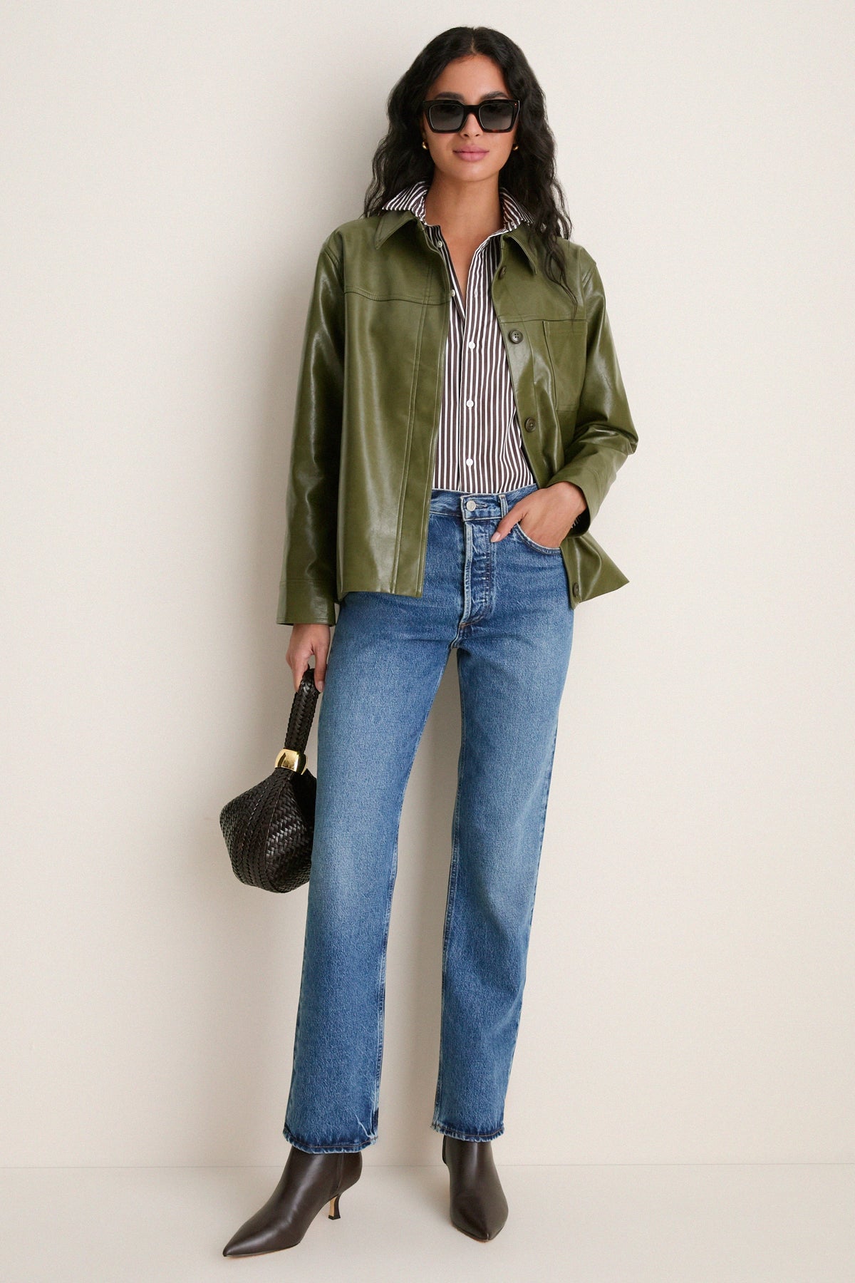 Green Faux Leather Neo Jacket
