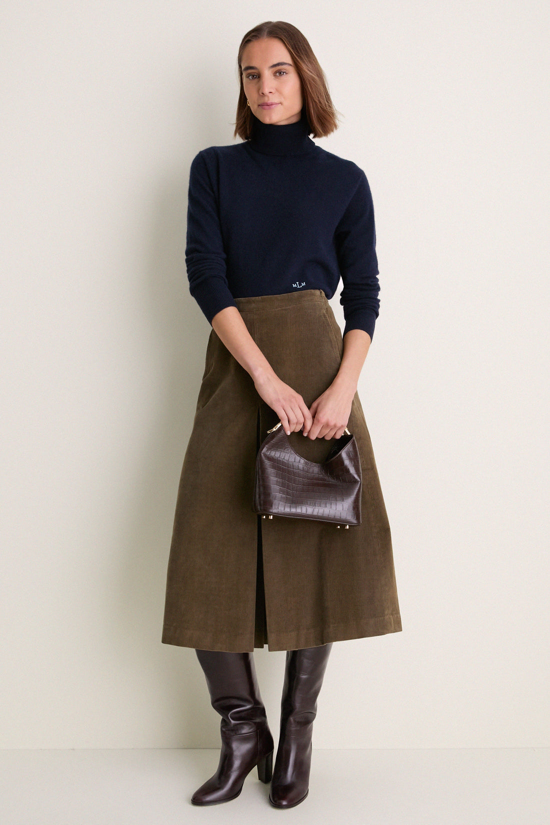 Midnight Navy Cashmere Evelyn Turtleneck