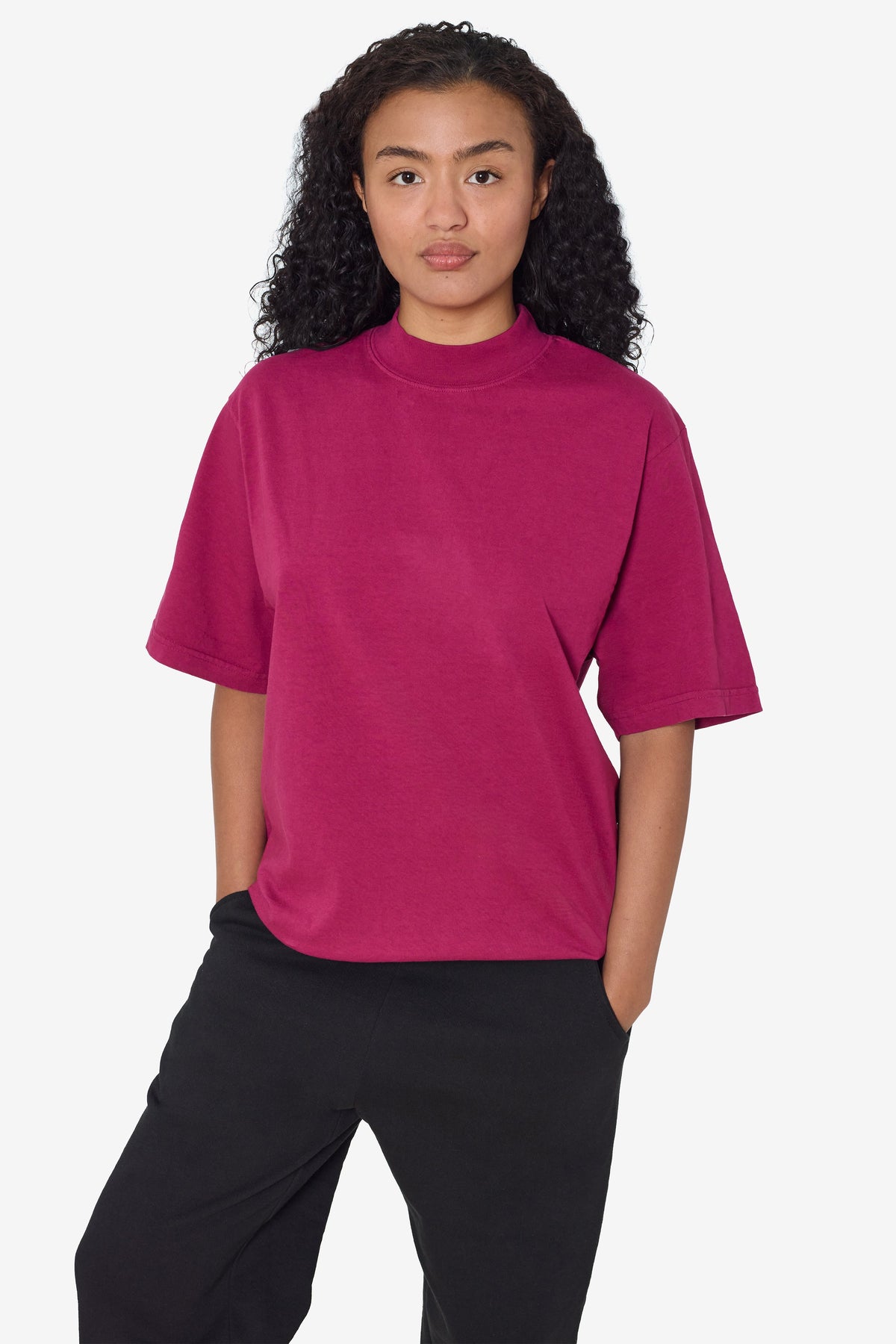 1825GD - Oversized Short Sleeve High Mockneck T-shirt