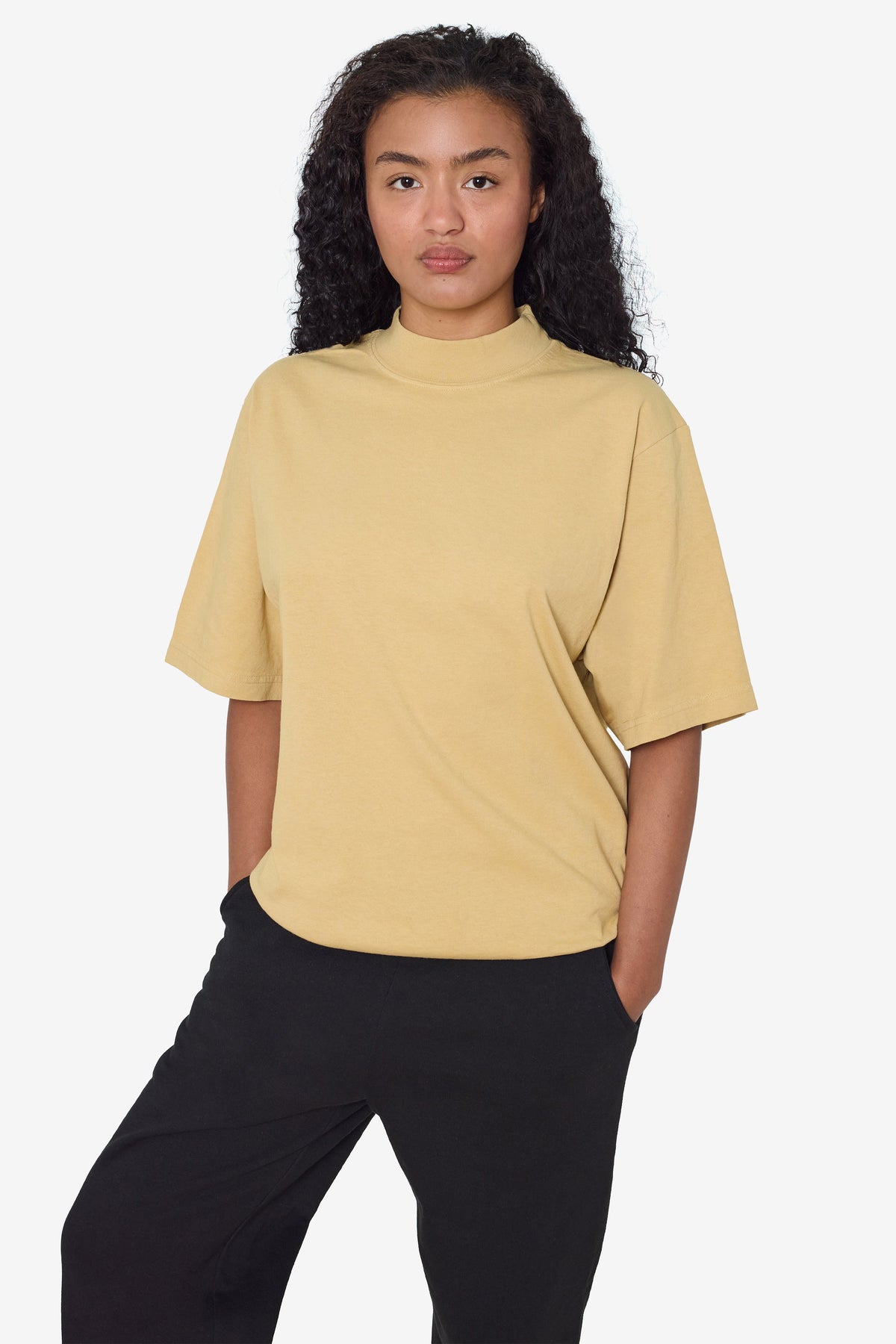 1825GD - Oversized Short Sleeve High Mockneck T-shirt