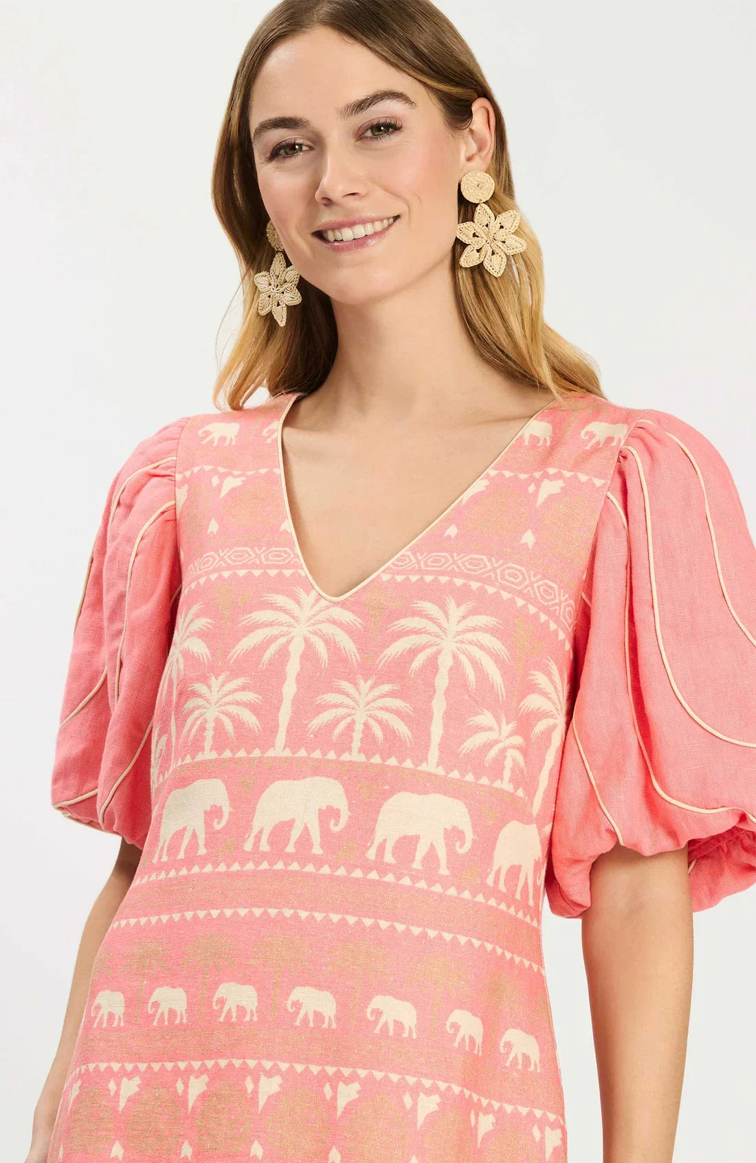 LEXI LINEN TROPICAL DRESS