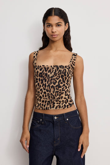 MESH BUSTIER | LUCKY LEOPARD001
