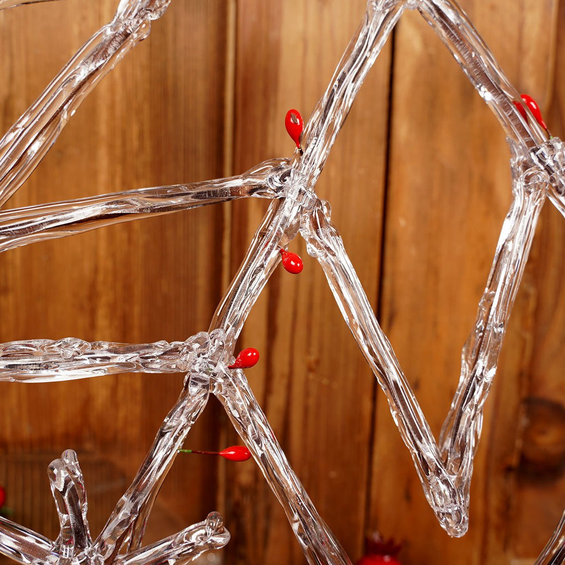 24Inch Brown Red Acrylic Berry Snowflake Ornament