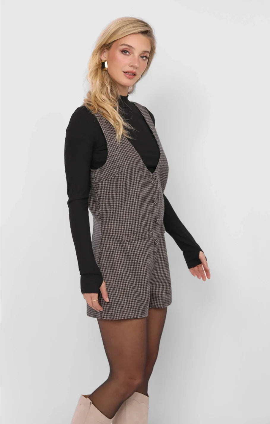 OUTTA HERE OFFICER BUTTONS ROMPER