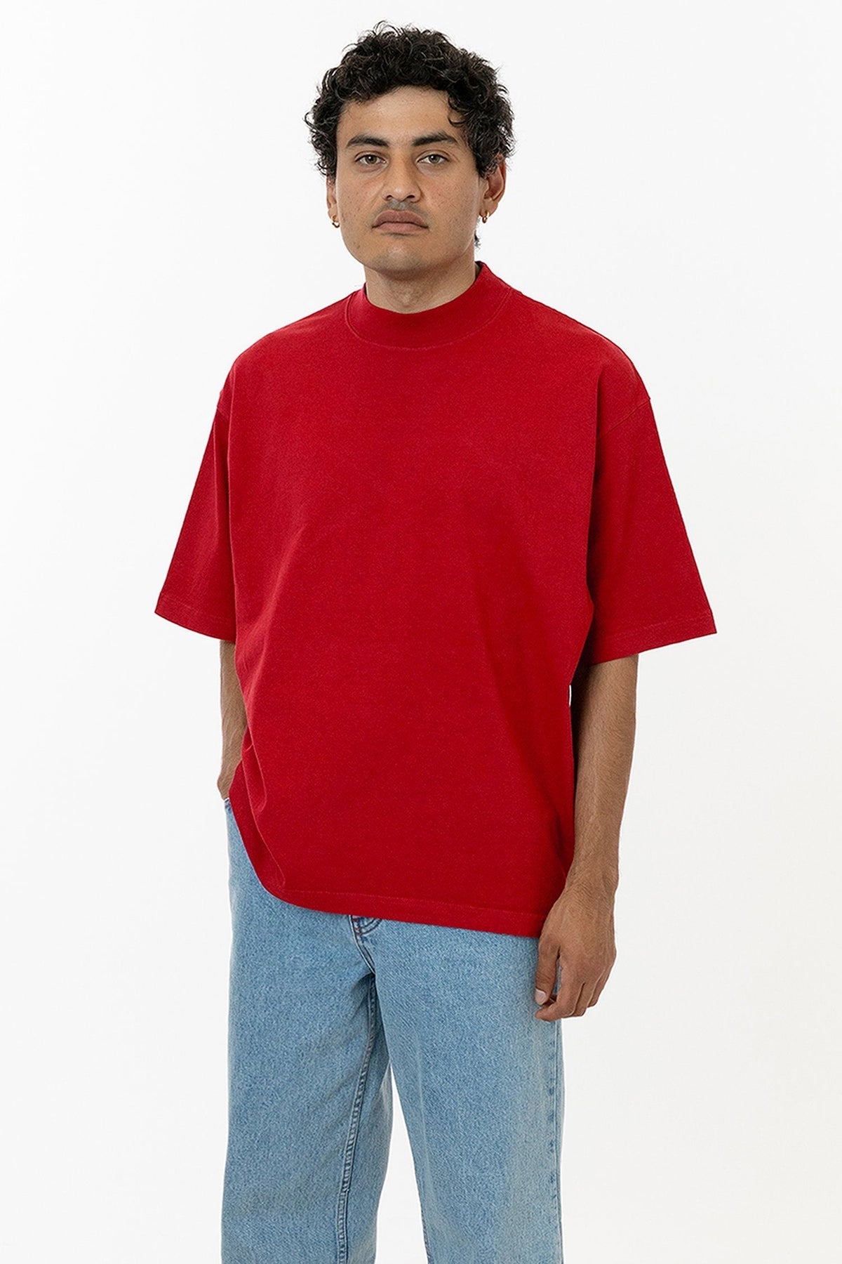 1825GD - Oversized Short Sleeve High Mockneck T-shirt