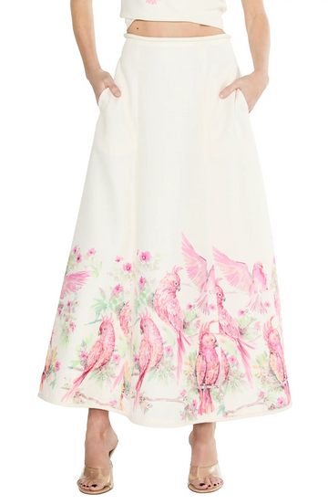 TALLIS BIRD PRINT MAXI SKIRT