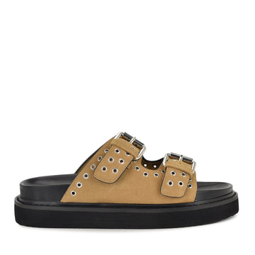Eleny Buckle Slide Sandals