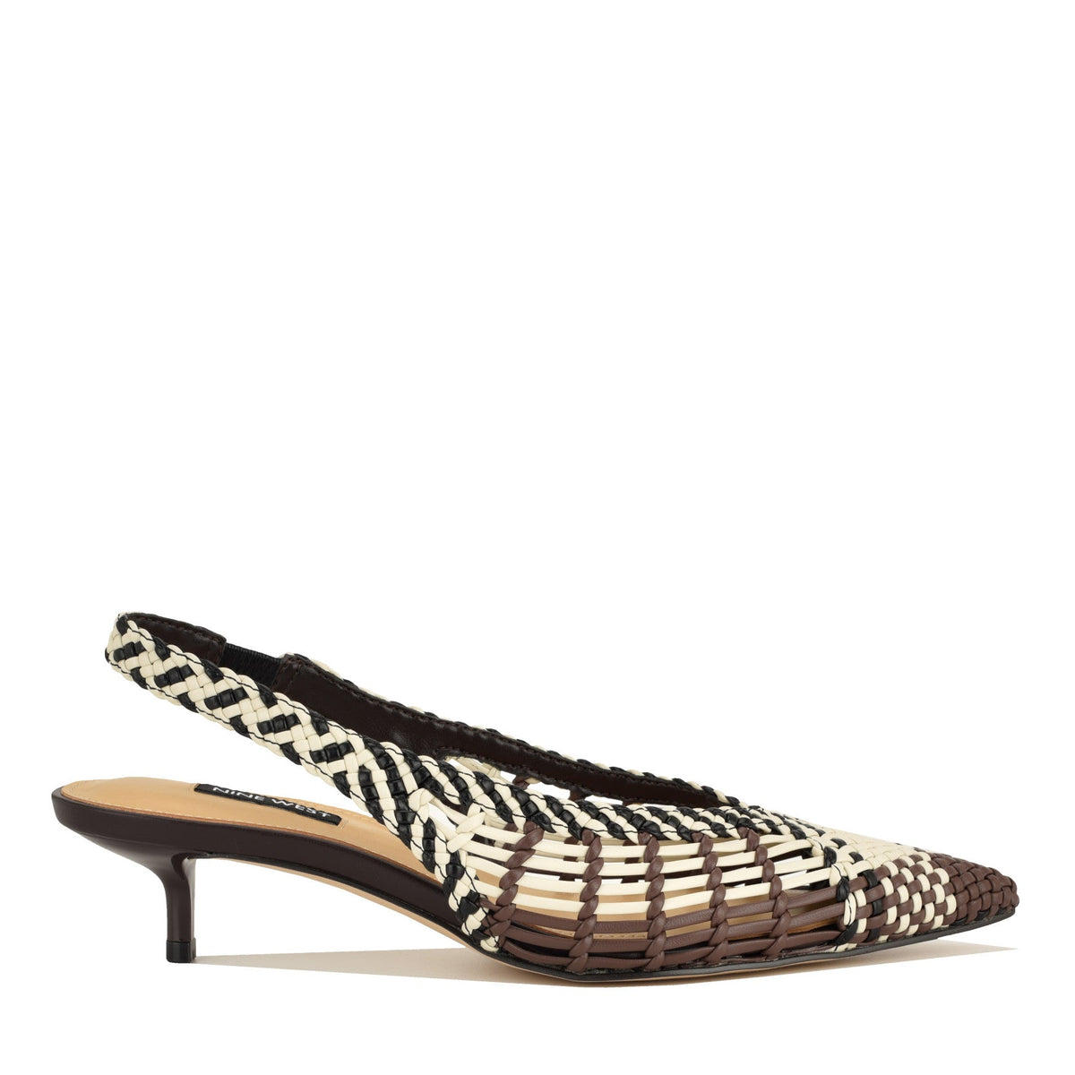 Edela Woven Kitten Heel Slingback Pumps