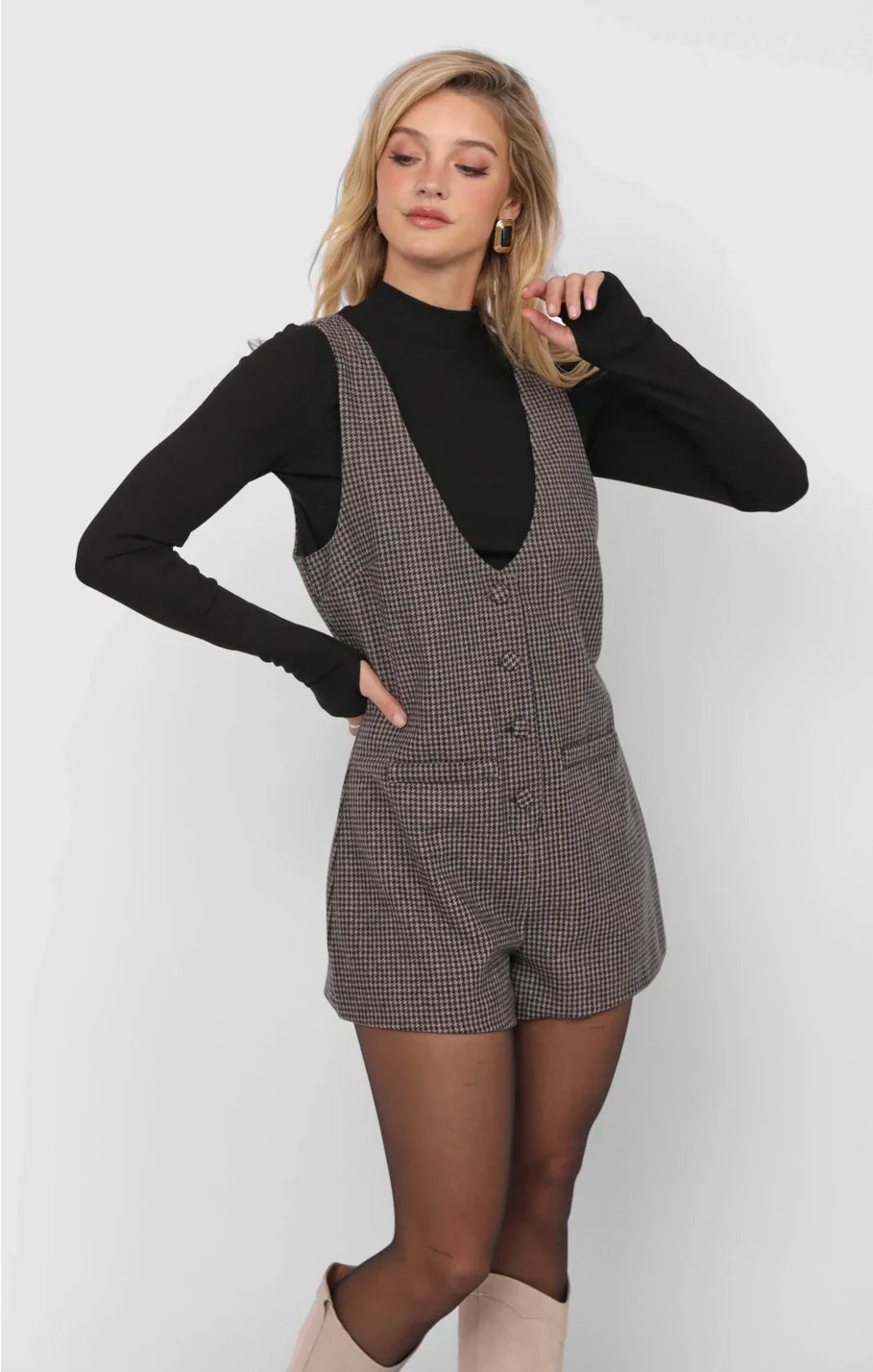 OUTTA HERE OFFICER BUTTONS ROMPER