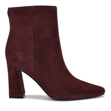 Reraye Block Heel Ankle Leather Booties
