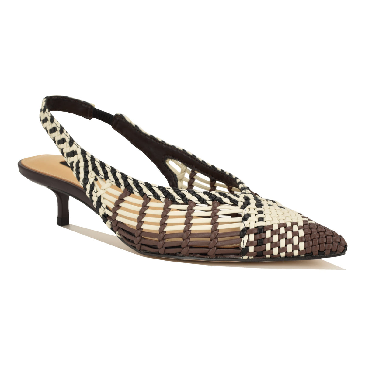 Edela Woven Kitten Heel Slingback Pumps