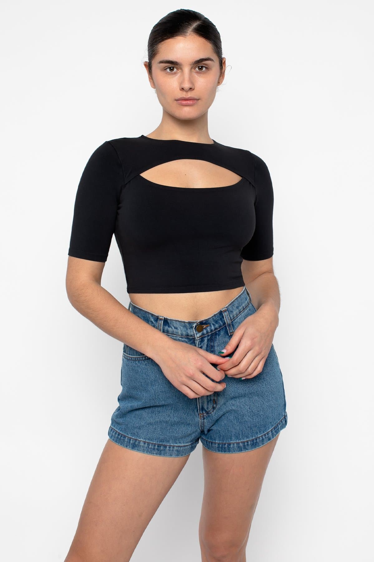 83071GD - Cut Out Crop Top