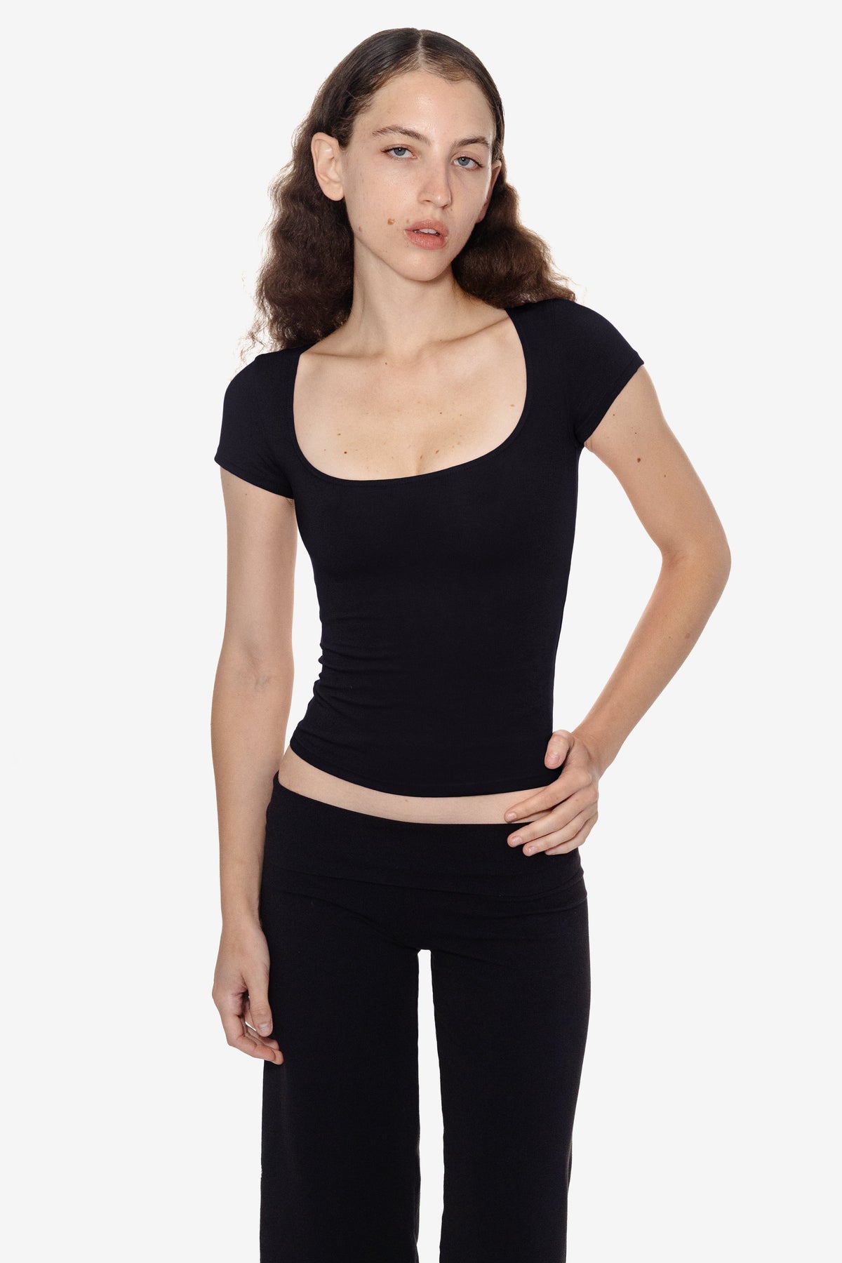 8355GD - Garment Dye Cotton Spandex Squareneck Top