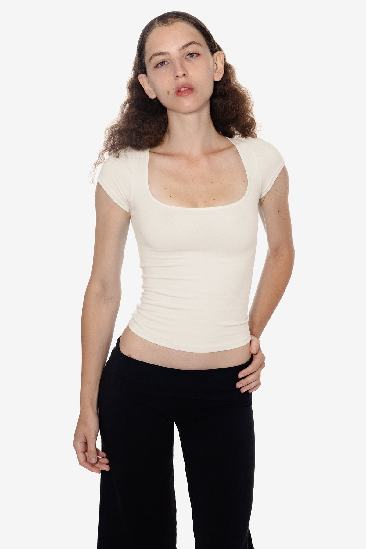 8355GD - Garment Dye Cotton Spandex Squareneck Top