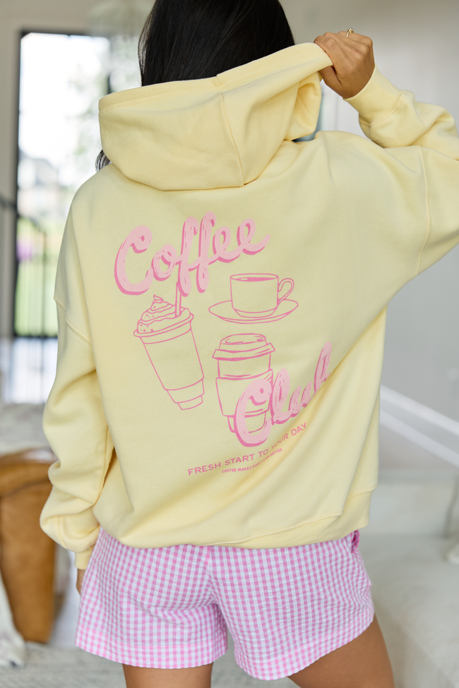 Coffee Club Yellow Graphic Hoodie