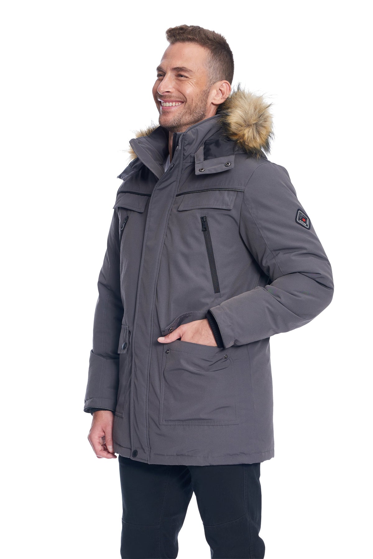 FRASER | MEN'S VEGAN DOWN (RECYCLED) PARKA, DARK GREY