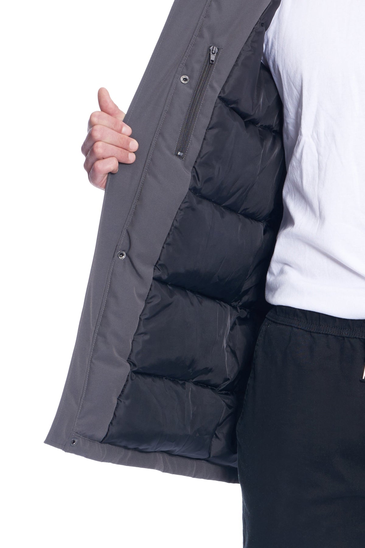 FRASER | MEN'S VEGAN DOWN (RECYCLED) PARKA, DARK GREY
