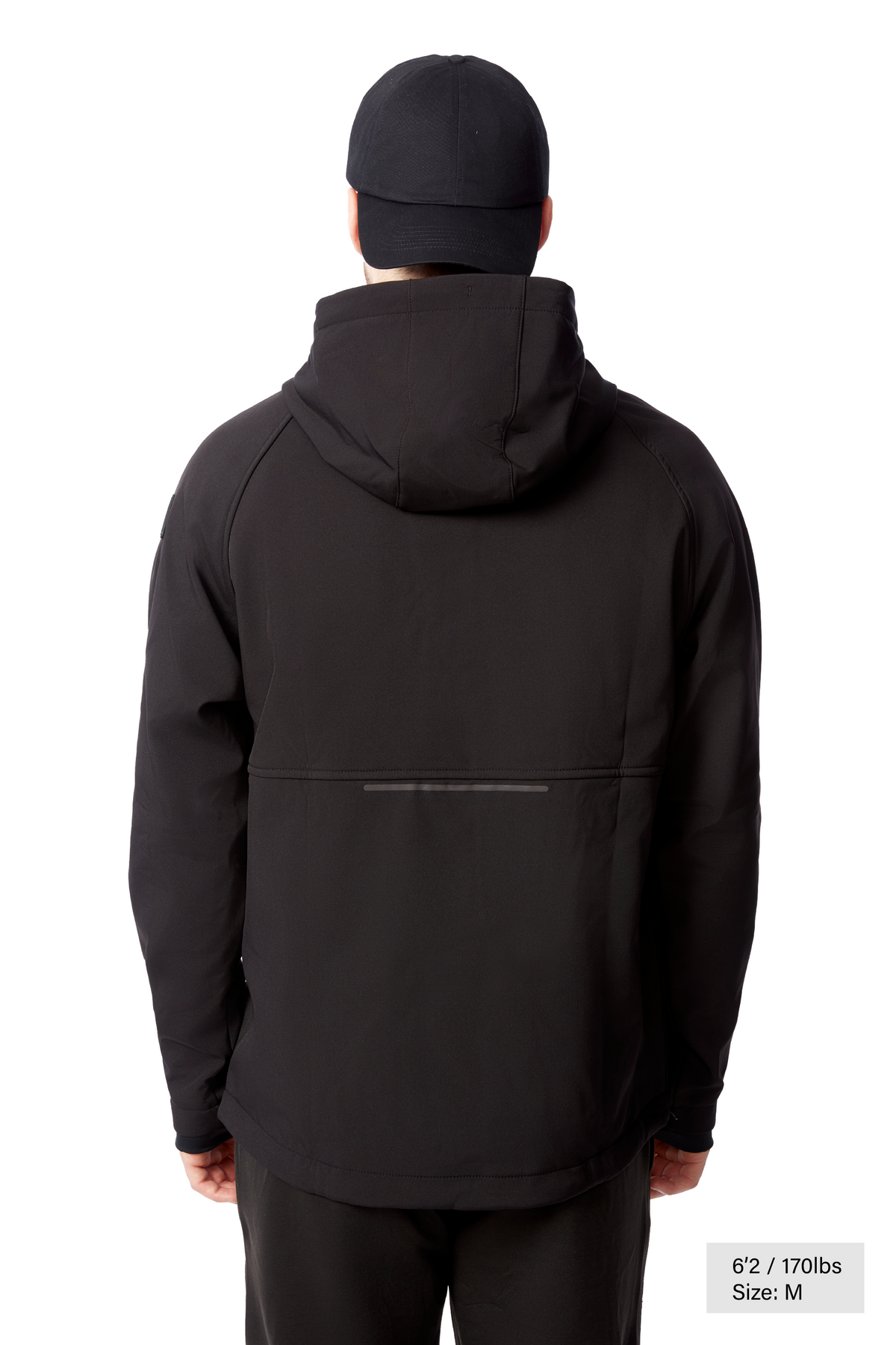 VARGAS | MEN'S WATER-REPELLENT HOODED PULLOVER SOFTSHELL, BLACK