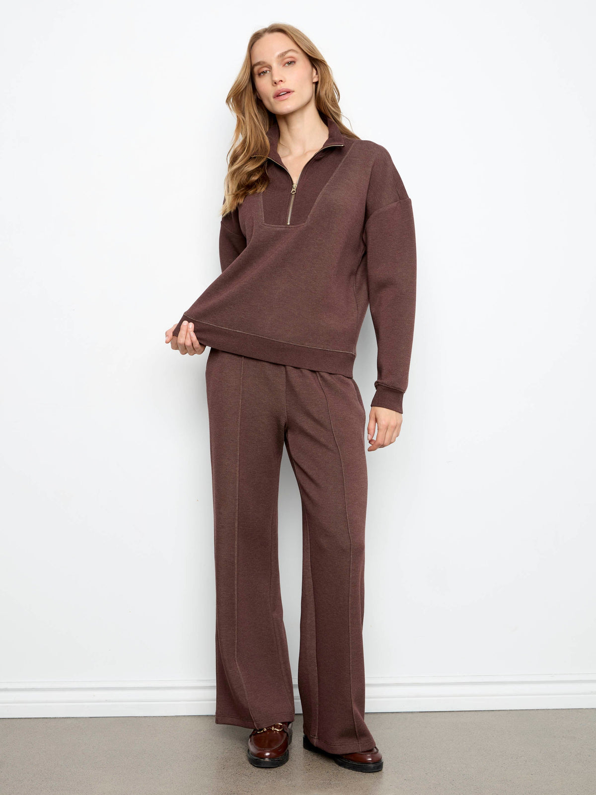 Soft Scuba Half-Zip Sweatshirt - Heather Espresso