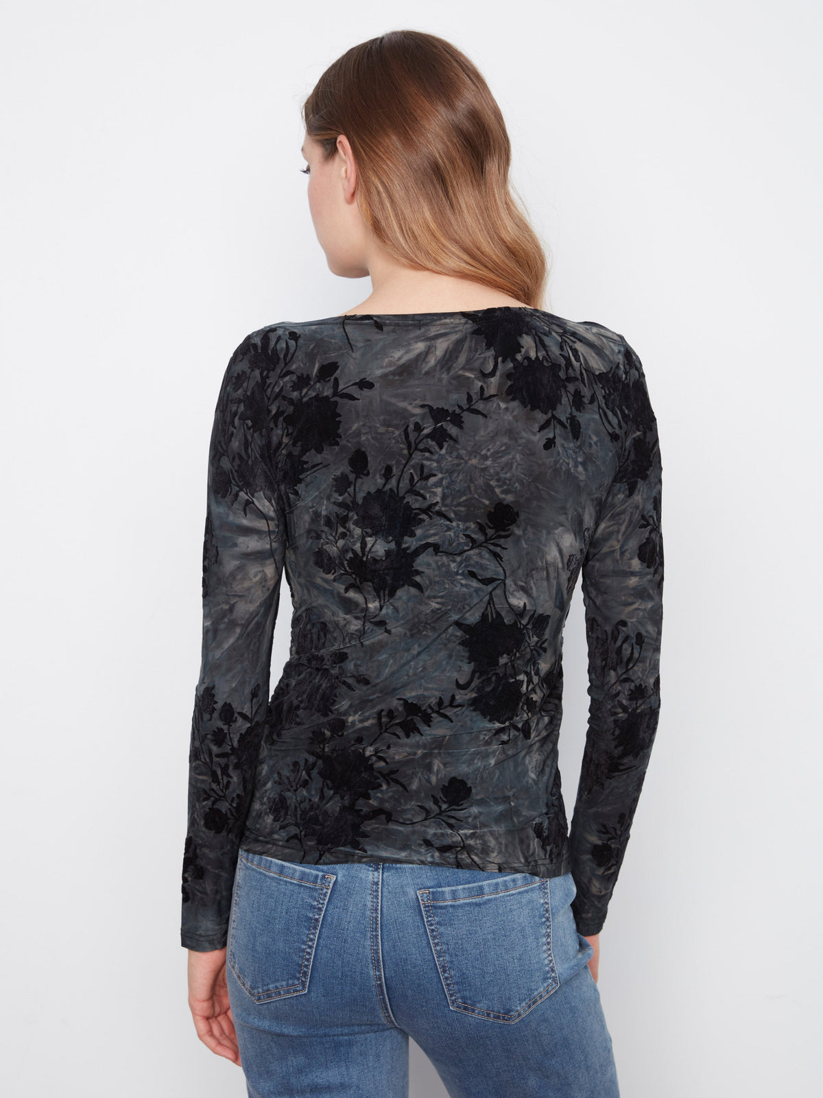 Ruched Boat Neck Top - Midnight