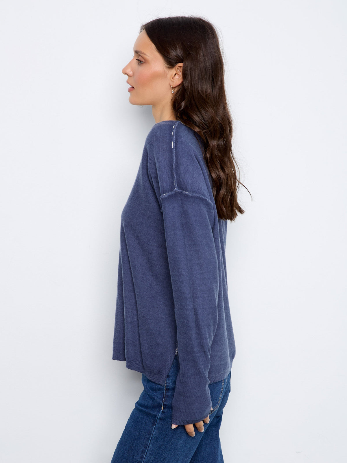 Reversible Floral V-Neck Sweater - Flowers
