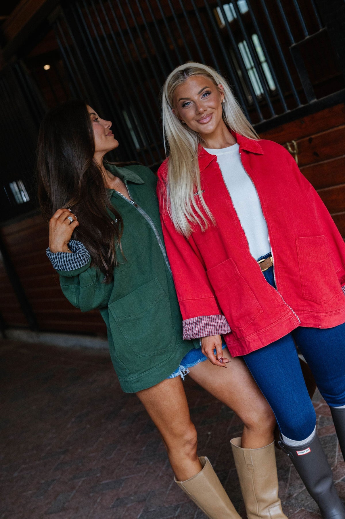 Carol Twill Worker Jacket-Red