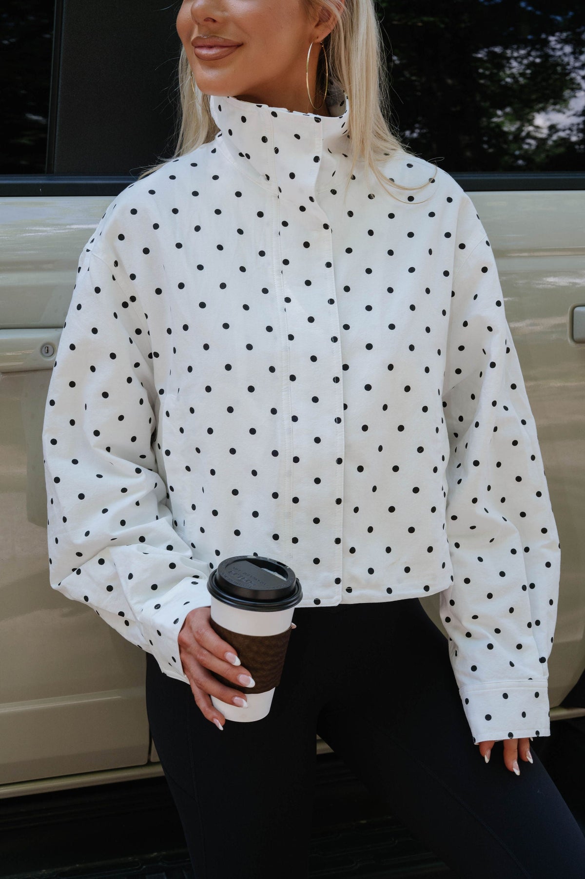 Polka Dot Pullover Jacket