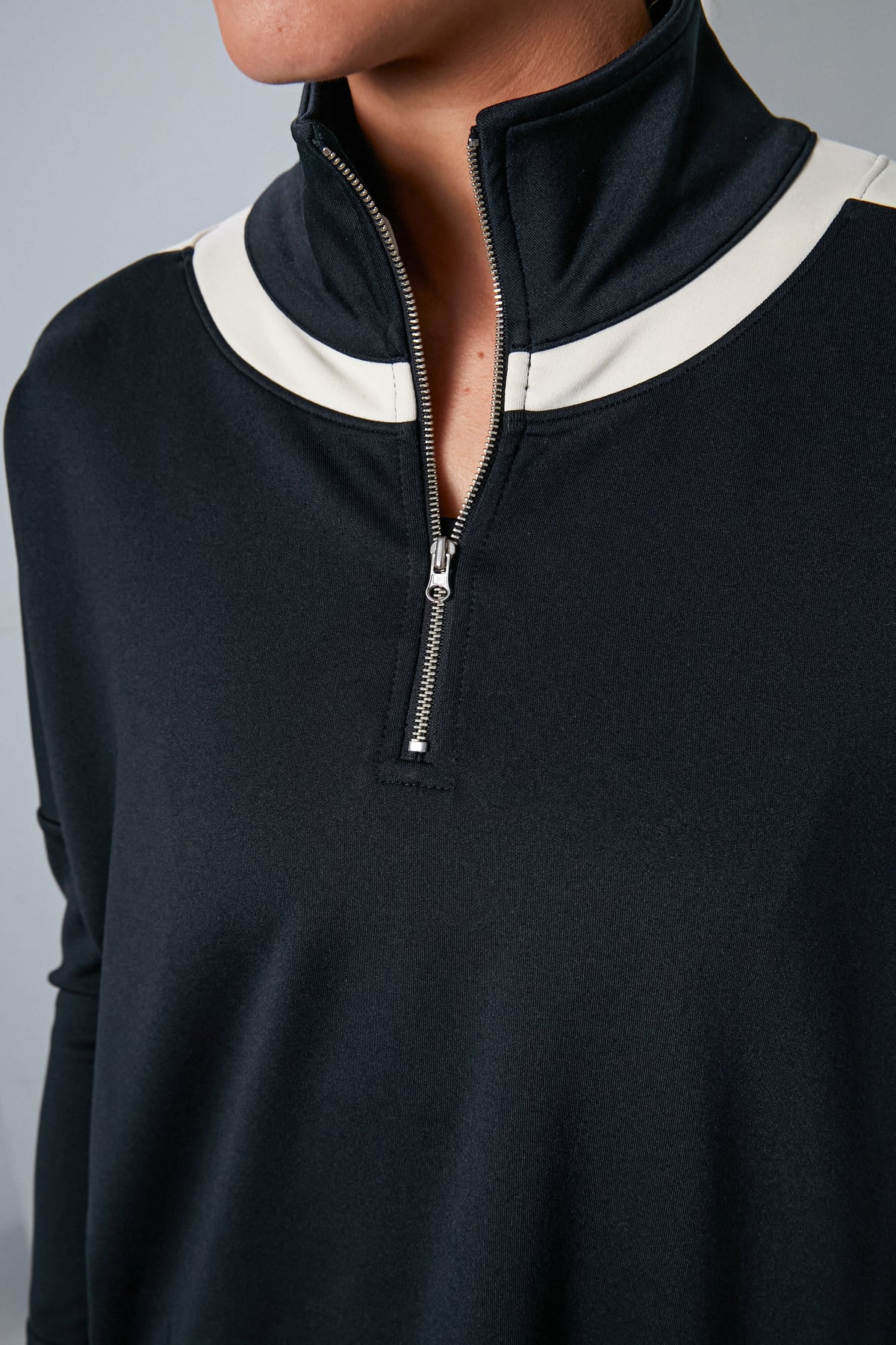 Black and Ivory Amelie Quarter Zip