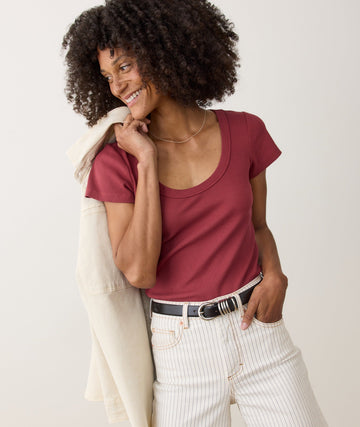 Lexi Rib Sun-In Scoop Tee