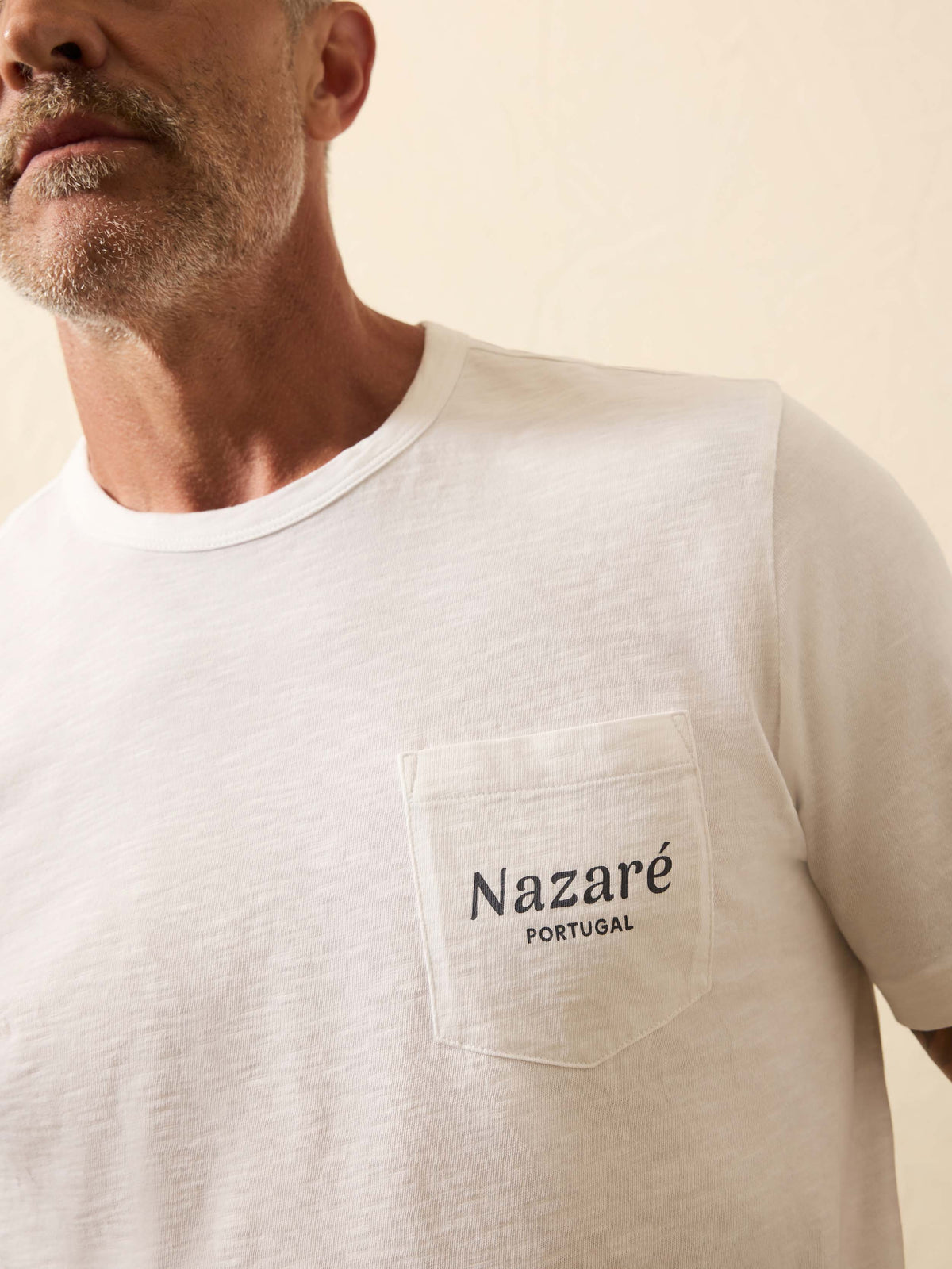 Nazare Sunwashed Pocket Tee - White
