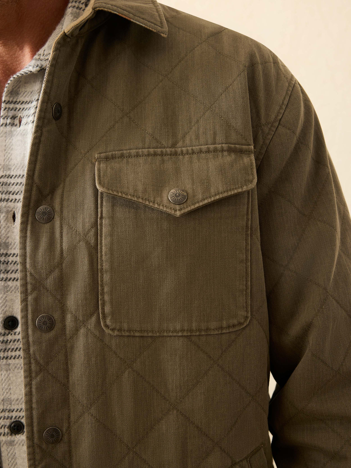 Doug Good Feather Reversible Bondi Jacket - Prairie Olive