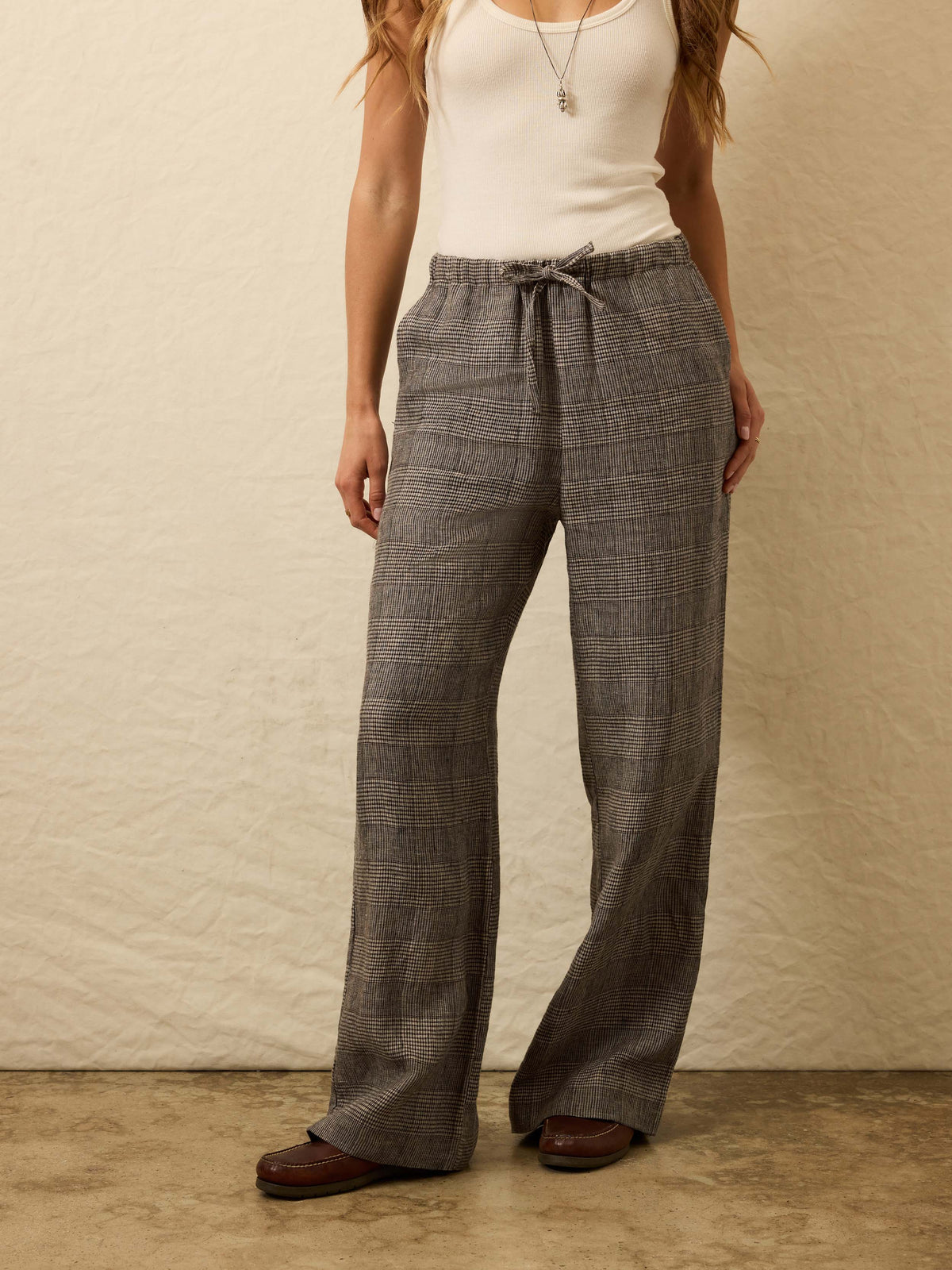 Laidback Linen Pant - Overlook Plaid