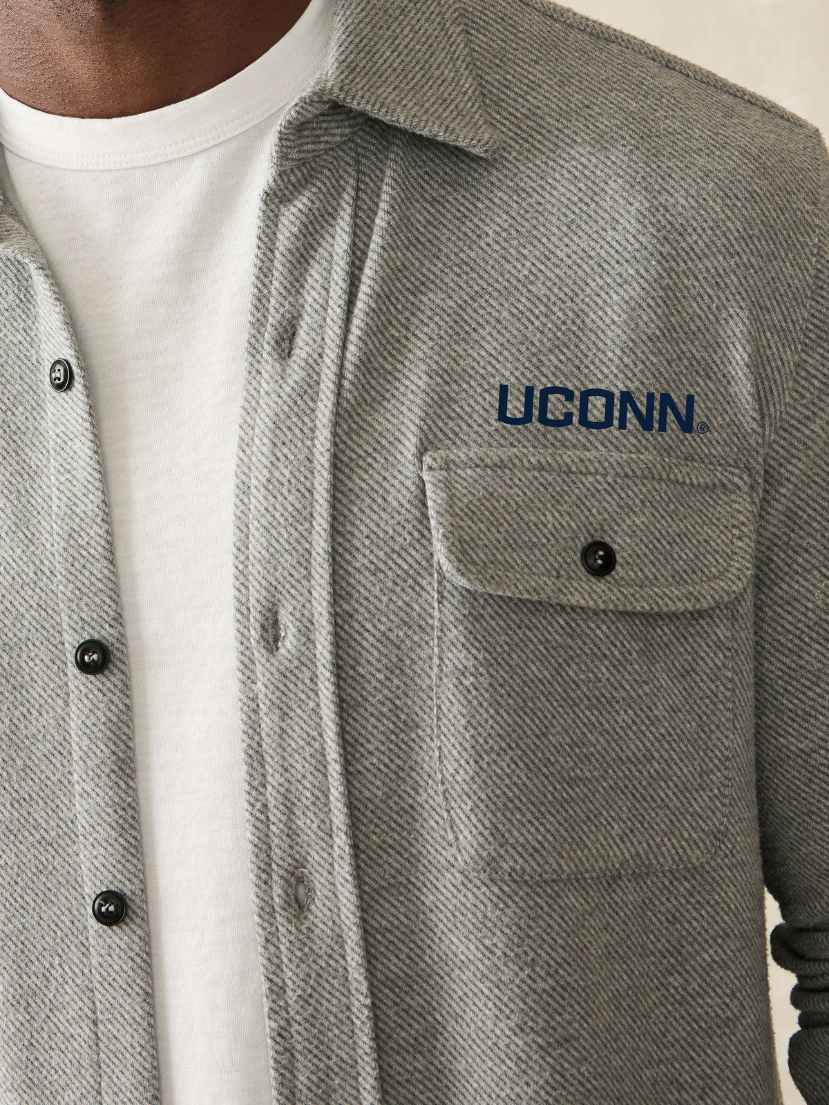 University Of Connecticut Legend Sweater Shirt - Fossil Grey Twill