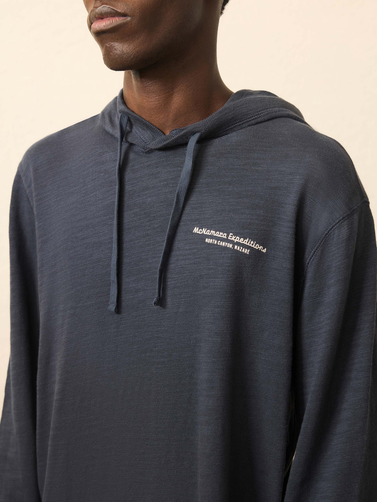 Nazare Sunwashed Slub Hoodie - Blue Nights