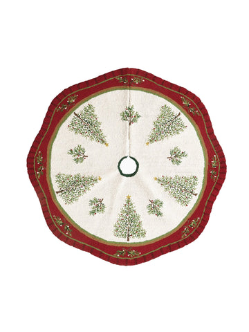 Holiday Pine Wool Hook Tree Skirt