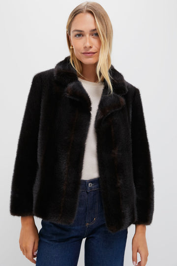 Brown Fur Cropped Carmella Coat