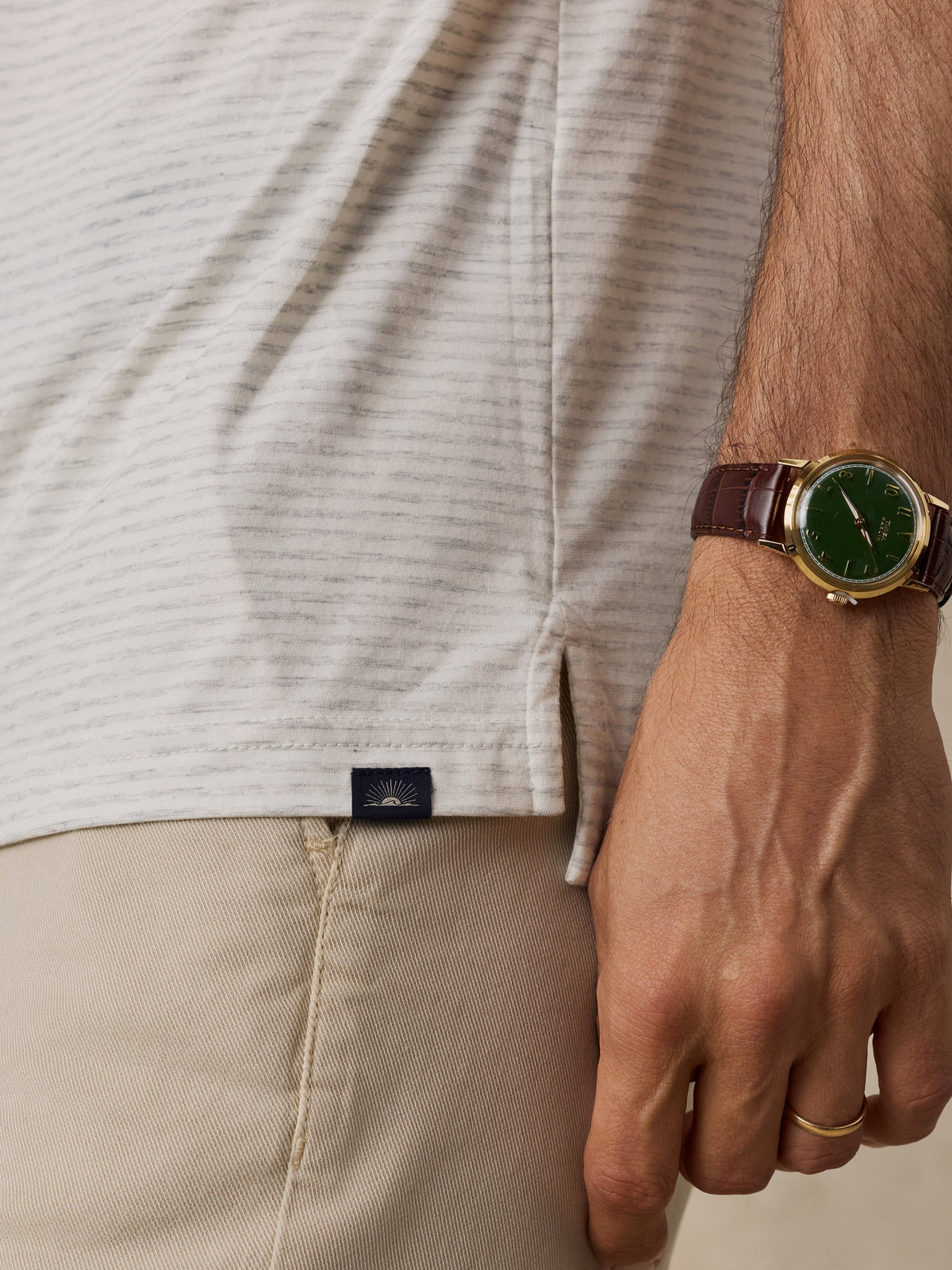 Short-Sleeve Movement Polo - Quarry White Stripe